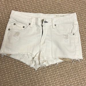 Rag & Bone White Denim Distressed Cut Off Shorts 24